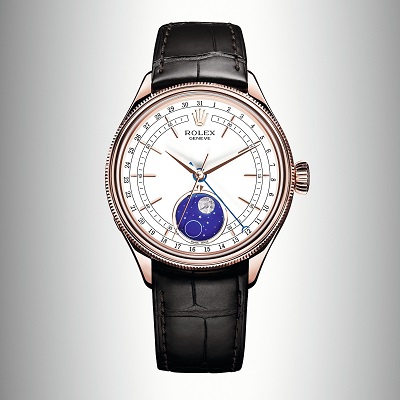 The luxury replica Rolex Cellini Moonphase 50535 watches are made from 18ct everose gold.