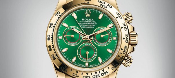 The male copy watches have green dials.